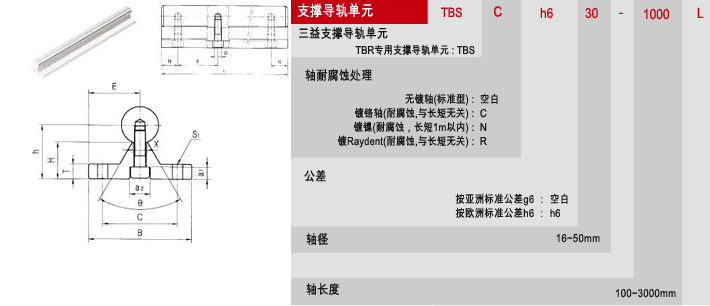 TBS : 轴和轴支座_支撑导轨单元